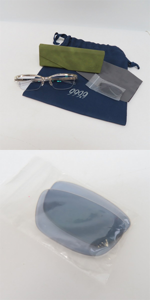 実際に弊社で買取させて頂いた999.9/フォーナインズ クリア×シルバー 眼鏡/メガネフレーム/アイウェア M-24 2000の画像 9枚目