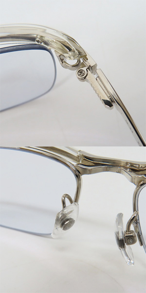 実際に弊社で買取させて頂いた999.9/フォーナインズ クリア×シルバー 眼鏡/メガネフレーム/アイウェア M-24 2000の画像 4枚目