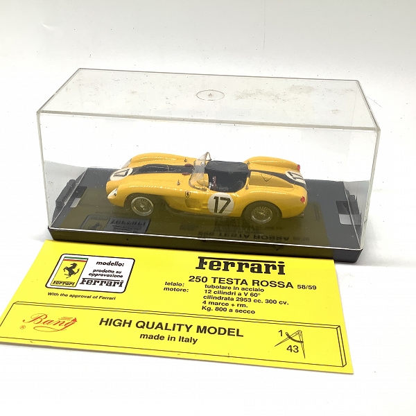 実際に弊社で買取させて頂いたBANG/バン FERRARI 250 TR LE MAN 58 ミニカー BLK/YLW 1/43の画像 2枚目
