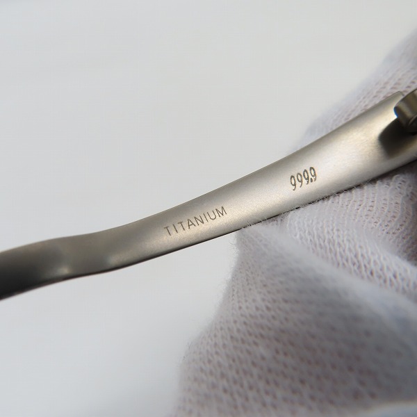 実際に弊社で買取させて頂いた999.9/フォーナインズ 度入り メタルフレーム 眼鏡/メガネフレーム/アイウェア S-592Tの画像 6枚目