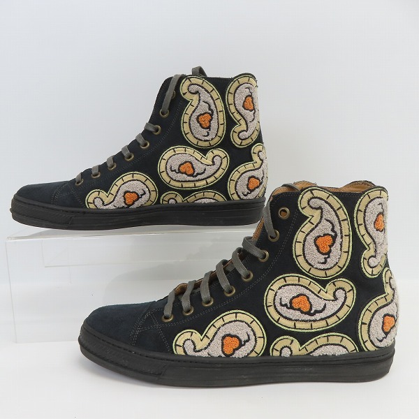 実際に弊社で買取させて頂いたMARC JACOBS/マークジェイコブス ペイズリーデザイン ハイカット スニーカー 43の画像 3枚目