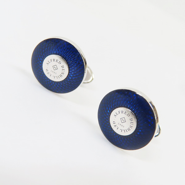 実際に弊社で買取させて頂いたDUNHILL/ダンヒル カフスボタン Ag925 シルバー×ブルー