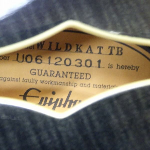 実際に弊社で買取させて頂いた★Epiphone/エピフォン WILDKAT TB/ワイルドキャット Bigsby セミアコ エレキギター ハードケース付の画像 4枚目