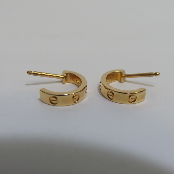 実際に弊社で買取させて頂いたCartier/カルティエ K18/AU750 ミニラブピアスの画像 4枚目