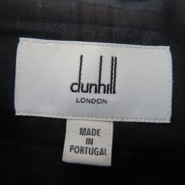 実際に弊社で買取させて頂いた【未使用】dunhill/ダンヒル チェック ダークグレー系 長袖シャツ/ワイシャツ/XLの画像 2枚目