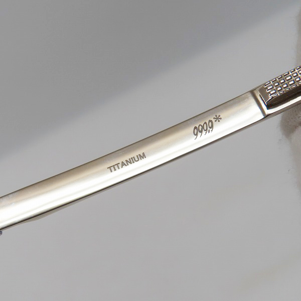 実際に弊社で買取させて頂いた999.9/フォーナインズ クリア×シルバー 眼鏡/メガネフレーム/アイウェア M-24 2000の画像 5枚目