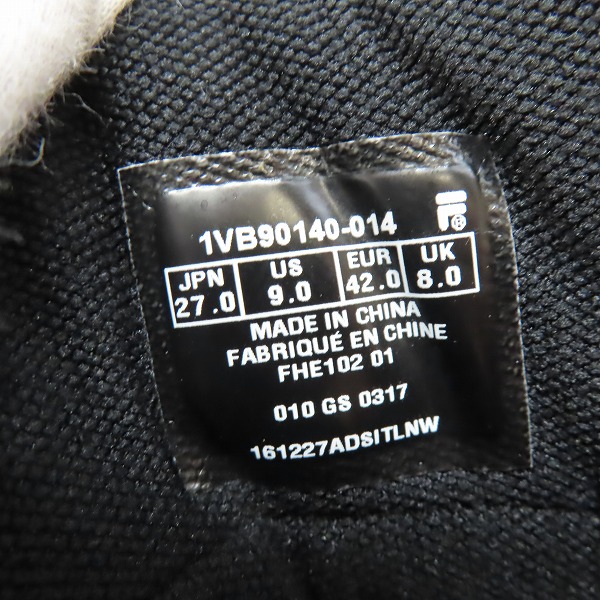 実際に弊社で買取させて頂いたFILA/フィラ MASHBURN/マッシュバーン ハイカットスニーカー 1VB90140-014 27の画像 5枚目