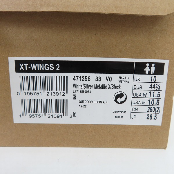 実際に弊社で買取させて頂いたSalomon/サロモン  BEAUTY & YOUTH UNITED ARROWS 別注 XT-WINGS2 スニーカー 471356/28.5の画像 8枚目