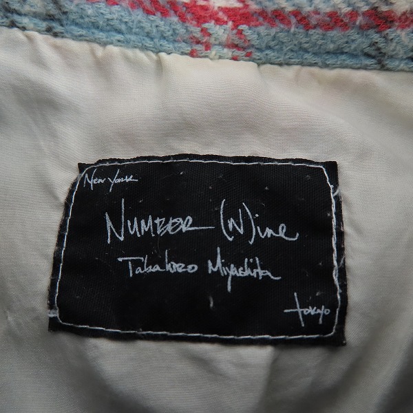 実際に弊社で買取させて頂いたNUMBER (N)INE/ナンバーナイン 05AW HIGH STREET期 THS刺繍 チェック柄 ネルシャツ/2の画像 2枚目