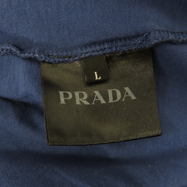 実際に弊社で買取させて頂いたPRADA/プラダ ロゴ 半袖Tシャツ ブルー/Lの画像 2枚目