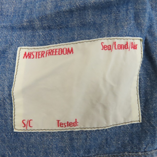 実際に弊社で買取させて頂いたSUGAR CANE×Mister Freedom/シュガーケン×ミスターフリーダム SEA HUNT シャンブレー 長袖シャツ SC26534/Mの画像 5枚目