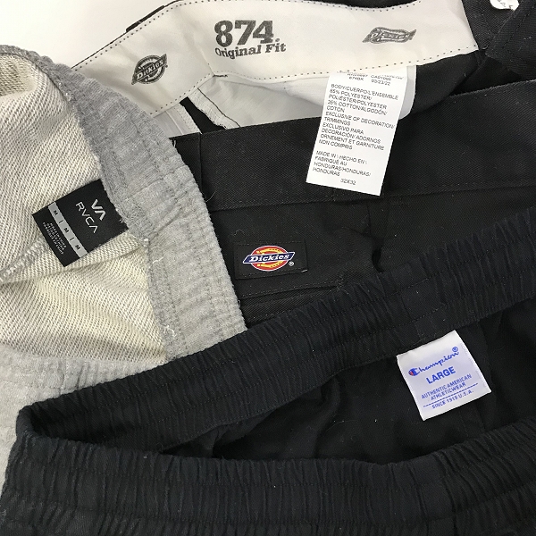 実際に弊社で買取させて頂いた【おまとめ品】Dickies/ディッキーズ Champion/チャンピオン RVCA/ルーカ 他 スウェット/ワークパンツ 等の画像 1枚目