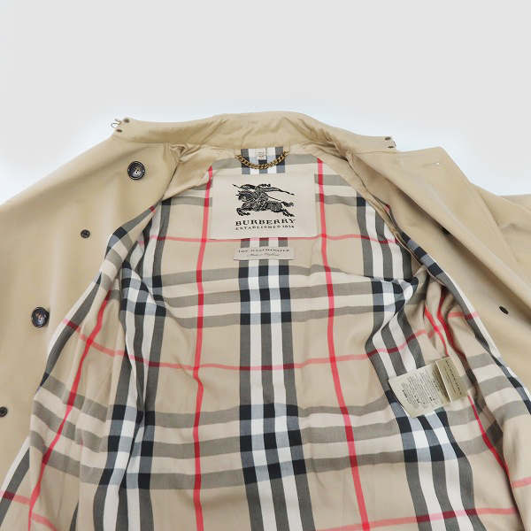 実際に弊社で買取させて頂いたBurberry/バーバリー THE WESTMINSTER 英国製 裏地ノバチェック トレンチコート/UK8の画像 8枚目