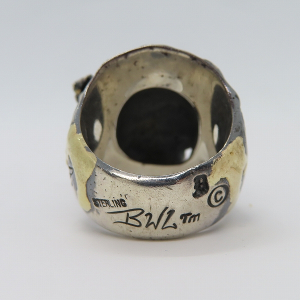 実際に弊社で買取させて頂いたBWL/Bill Wall Leather /ビルウォールレザー ライオンヘッド/スパイダー ゴールドサダー リング/24.5-25.5号の画像 3枚目