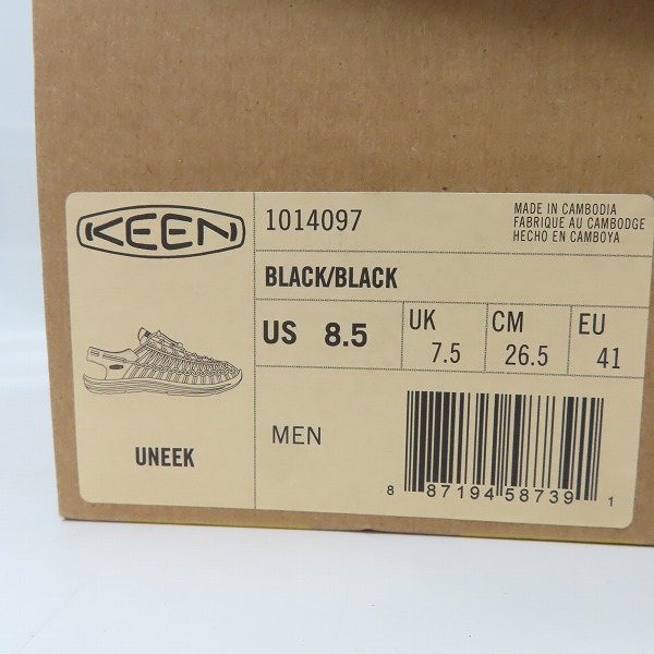 実際に弊社で買取させて頂いたKEEN/キーン UNEEK ユニーク サンダル 1014097/26.5の画像 7枚目