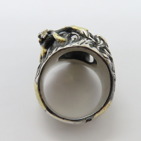 実際に弊社で買取させて頂いたBWL/Bill Wall Leather /ビルウォールレザー ライオンヘッド/スパイダー ゴールドサダー リング/24.5-25.5号の画像 5枚目