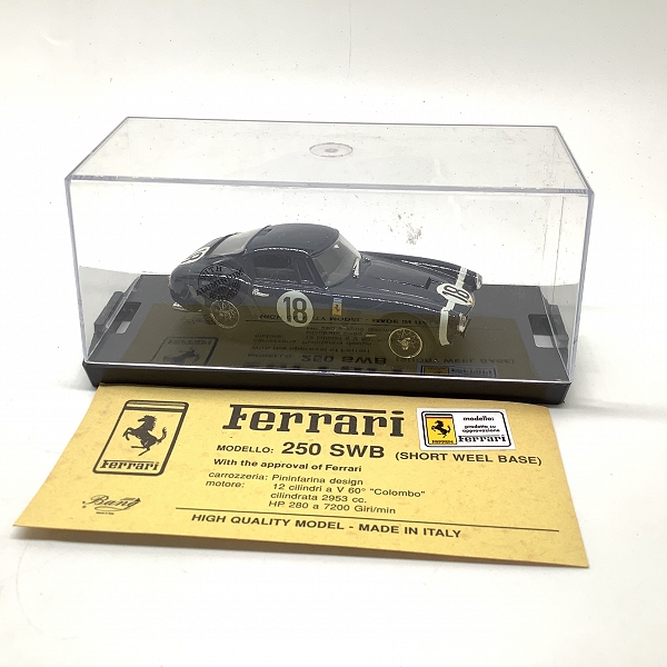 実際に弊社で買取させて頂いたBANG/バン FERRARI 250 SWB LE MAN 61 ミニカー 1/43の画像 2枚目