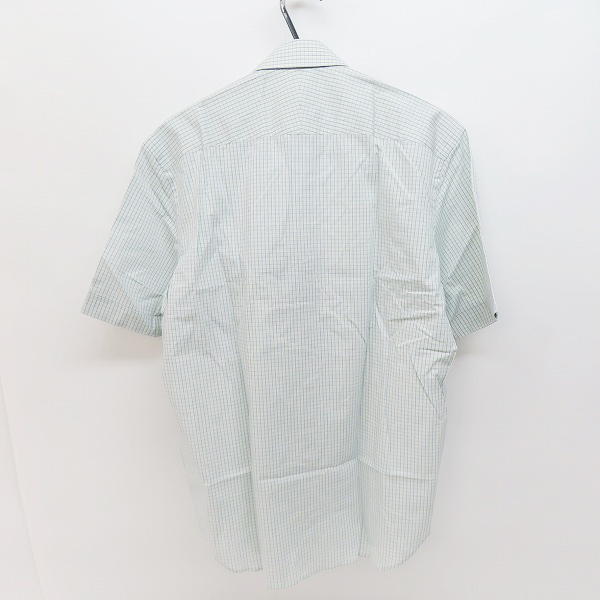 実際に弊社で買取させて頂いた【未使用】dunhill/ダンヒル チェック 半袖シャツ ライトグリーン系/Lの画像 1枚目