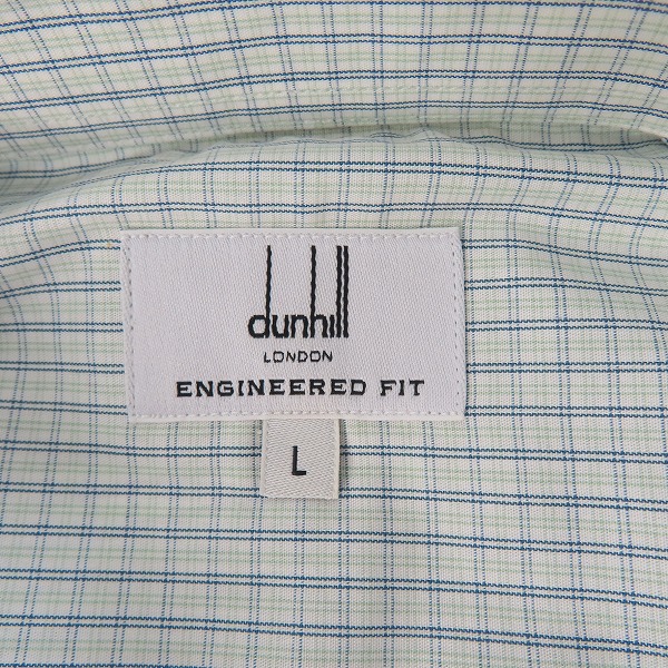 実際に弊社で買取させて頂いた【未使用】dunhill/ダンヒル チェック 半袖シャツ ライトグリーン系/Lの画像 2枚目