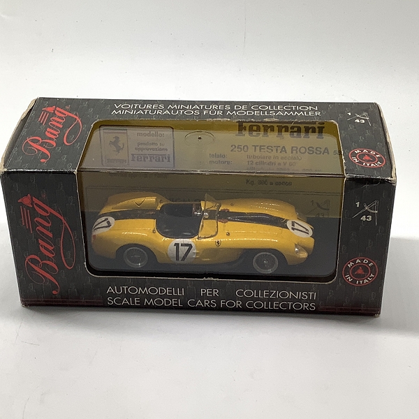 実際に弊社で買取させて頂いたBANG/バン FERRARI 250 TR LE MAN 58 ミニカー BLK/YLW 1/43の画像 1枚目