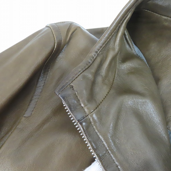 実際に弊社で買取させて頂いたHUGO BOSS/ヒューゴボス ラムレザー ジャケット 52の画像 4枚目