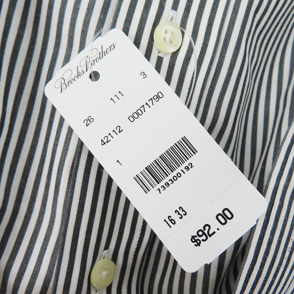 実際に弊社で買取させて頂いた【未使用】Brooks Brothers/ブルックスブラザーズ ストライプ 長袖 ボタンダウンシャツ/16の画像 5枚目