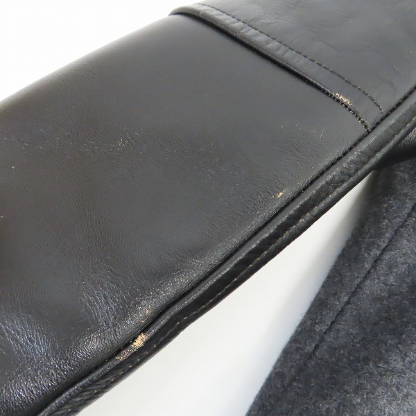 実際に弊社で買取させて頂いたCALEE SUPPLY Co./キャリーサプライ ウール 牛革/レザー 袖切り替え スタジャン Mの画像 6枚目