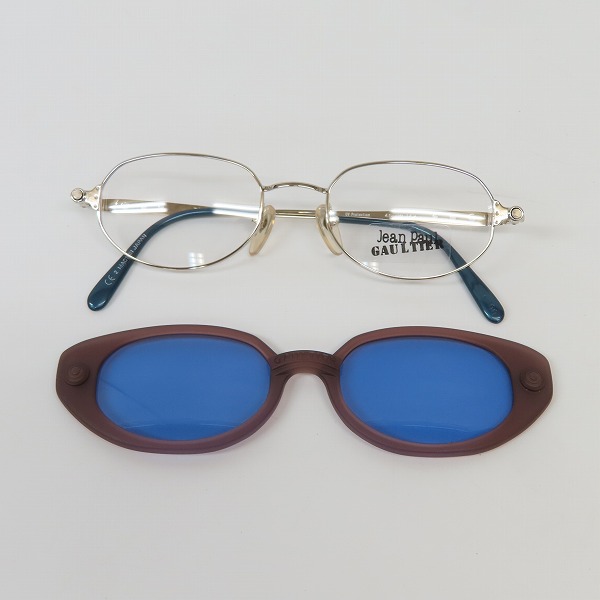 実際に弊社で買取させて頂いた JEAN PAUL GAULTIER/ジャンポールゴルチエ ヴィンテージ サングラス クリップオン レンズブルー 56-7205の画像 9枚目