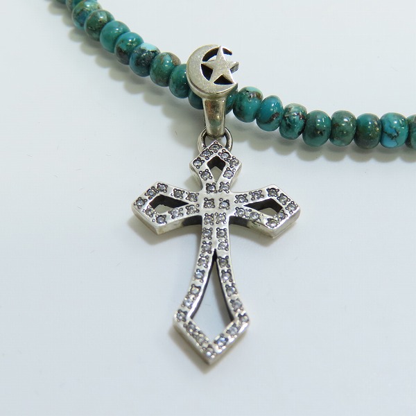 実際に弊社で買取させて頂いたCrescent Luna/クレセントルナ エルマー ターコイズ クロス ネックレス ターコイズグリーンの画像 1枚目