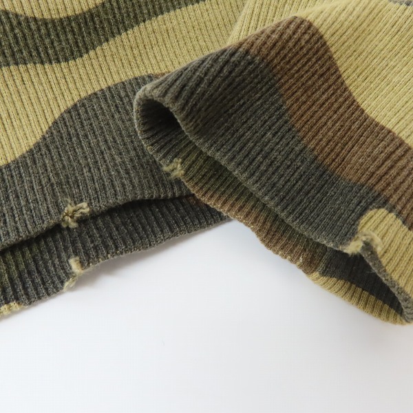 実際に弊社で買取させて頂いたHYDROGEN/ハイドロゲン カモフラ ヘッドホンスカル ダメージ加工 プルオーバーパーカー /XSの画像 8枚目