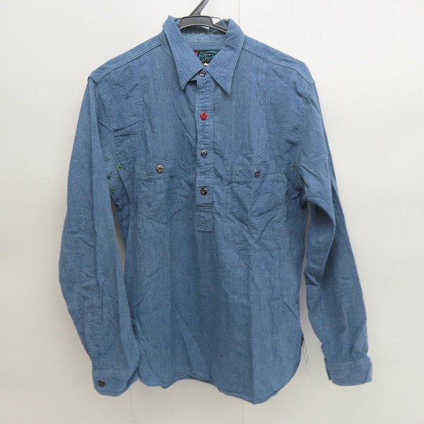 実際に弊社で買取させて頂いたSUGAR CANE×Mister Freedom/シュガーケン×ミスターフリーダム SECOYA SHIRT シャンブレー ワークシャツ SC28089 /M