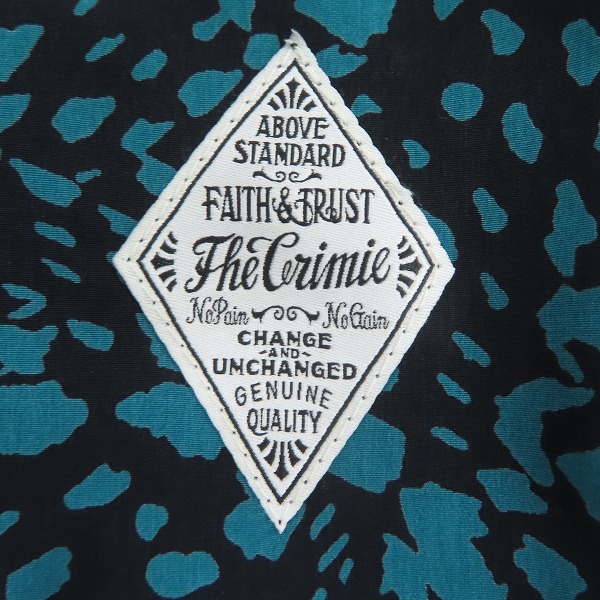 実際に弊社で買取させて頂いたTHE CRIMIE/ザクライミー 総柄 ロゴ刺繍 胸ポケット 半袖シャツ/Mの画像 4枚目