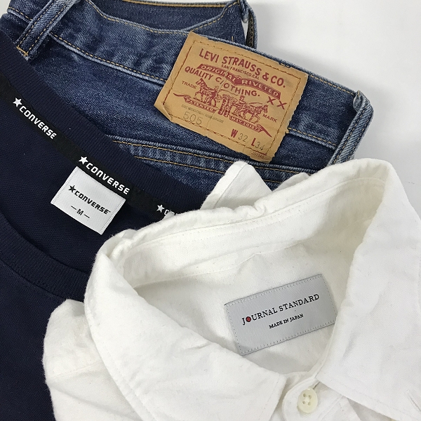 実際に弊社で買取させて頂いた【おまとめ品】リーバイス/ジャーナルスタンダード/コンバース 他 デニムパンツ/長袖シャツ/Tシャツ 等の画像 1枚目