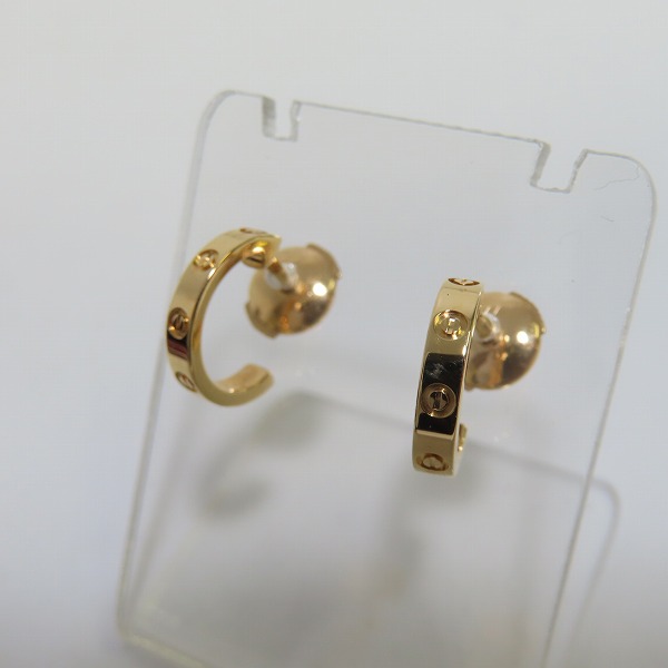 実際に弊社で買取させて頂いたCartier/カルティエ K18/AU750 ミニラブピアス