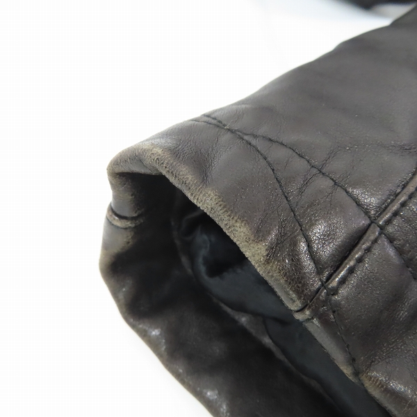 実際に弊社で買取させて頂いたGIORGIO ARMANI/ジョルジオアルマーニ ラムレザー ジャケット /46の画像 5枚目