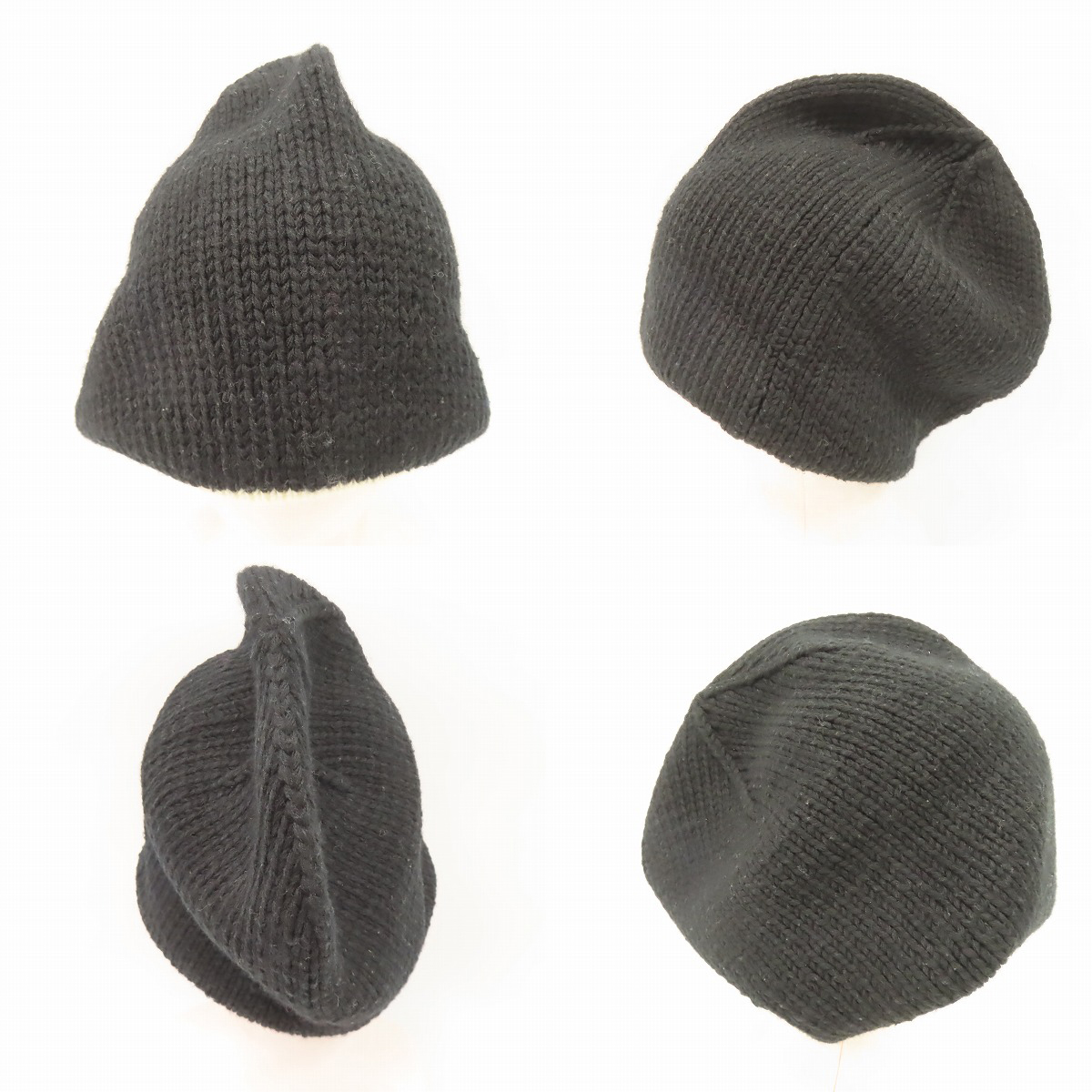 実際に弊社で買取させて頂いた（1）NUMBER (N)INE/ナンバーナイン バルーン ニットキャップ/ニット帽 ブラック/アイボリー/ONE SIZEの画像 1枚目