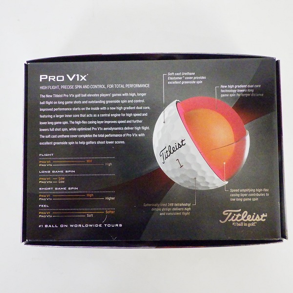 実際に弊社で買取させて頂いた【未使用】Titleist/タイトリスト PRO V1x ゴルフボール ホワイト 1ダースの画像 3枚目