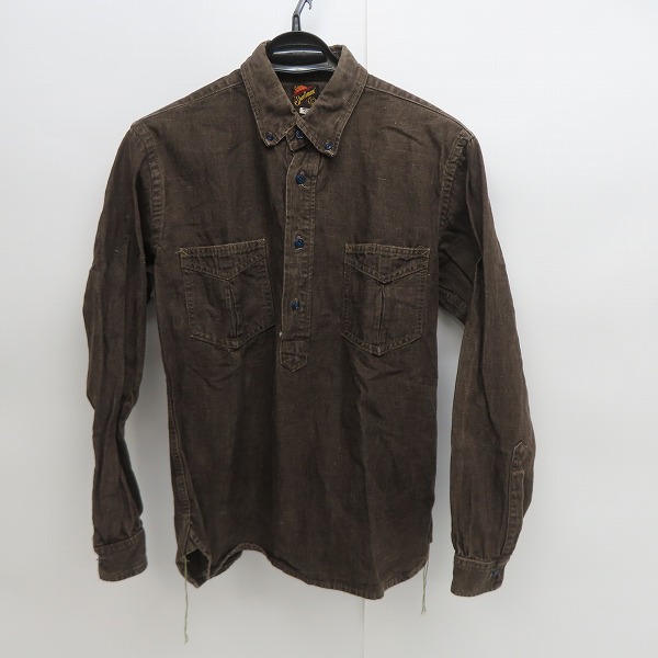 実際に弊社で買取させて頂いたSUGAR CANE/シュガーケーン ブラウン 長袖 プルオーバーシャツ /M