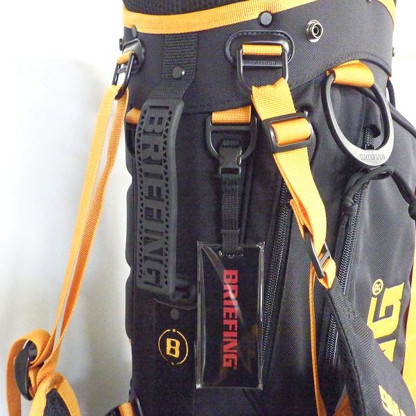 実際に弊社で買取させて頂いたBRIEFING/ブリーフィング CR-4 #02 BRG221D38 9.5型 5分割スタンド式キャディバッグ  ブラックｘオレンジの画像 4枚目