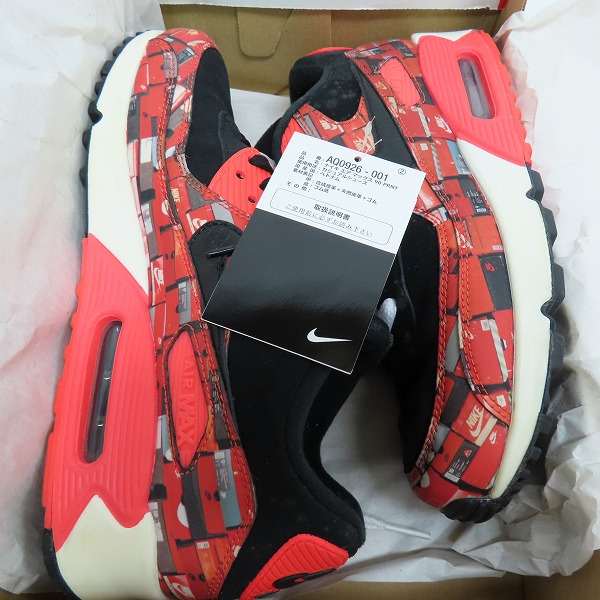 実際に弊社で買取させて頂いたNIKE×atmos/ナイキ×アトモス AIR MAX 90 PRNT "WE LOVE NIKE"/エアマックス90 プリント AQ0926-001/25の画像 8枚目