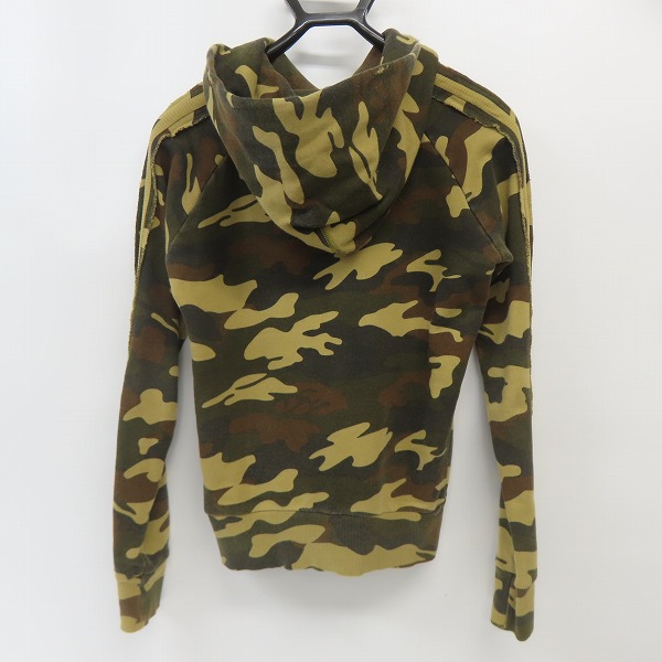 実際に弊社で買取させて頂いたHYDROGEN/ハイドロゲン カモフラ ヘッドホンスカル ダメージ加工 プルオーバーパーカー /XSの画像 1枚目