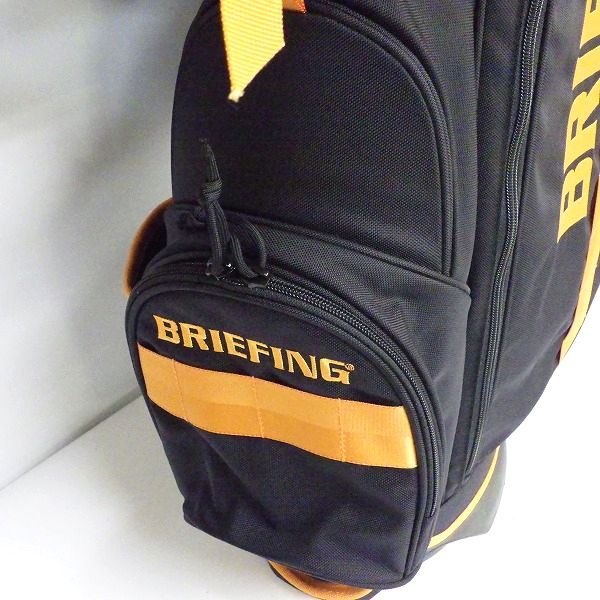 実際に弊社で買取させて頂いたBRIEFING/ブリーフィング CR-4 #02 BRG221D38 9.5型 5分割スタンド式キャディバッグ  ブラックｘオレンジの画像 6枚目