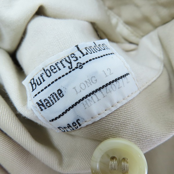 実際に弊社で買取させて頂いたBurberrys /バーバリーズ 裏地ノバチェック柄 トレンチコート　イングランド製の画像 4枚目