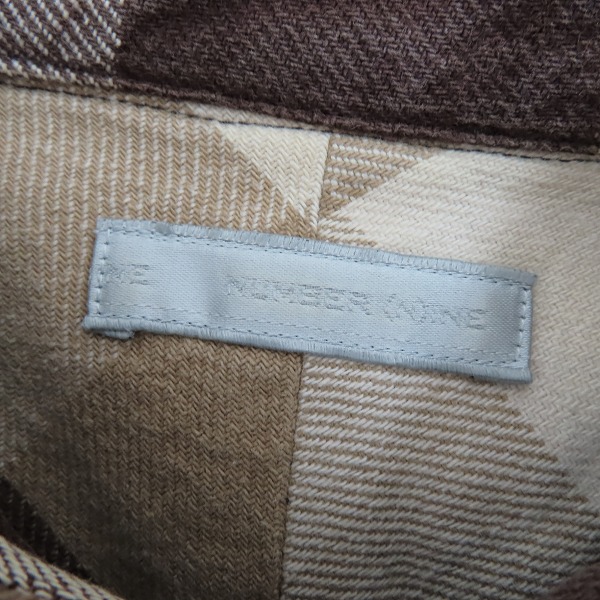 実際に弊社で買取させて頂いたNUMBER (N)INE/ナンバーナイン 日本製 袖刺繍/両胸ポケット チェックシャツ/2の画像 2枚目