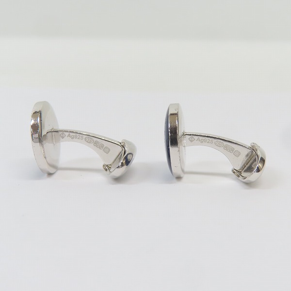 実際に弊社で買取させて頂いたDUNHILL/ダンヒル カフスボタン Ag925 シルバー×ブルーの画像 2枚目