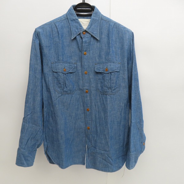 実際に弊社で買取させて頂いたSUGAR CANE×Mister Freedom/シュガーケン×ミスターフリーダム SEA HUNT シャンブレー 長袖シャツ SC26534/M