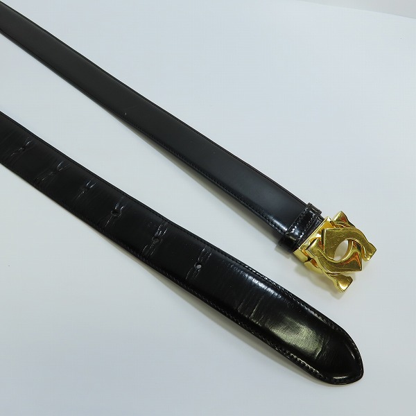 実際に弊社で買取させて頂いたCartier/カルティエ ダブルC ロゴ バックル レザー ベルトの画像 2枚目