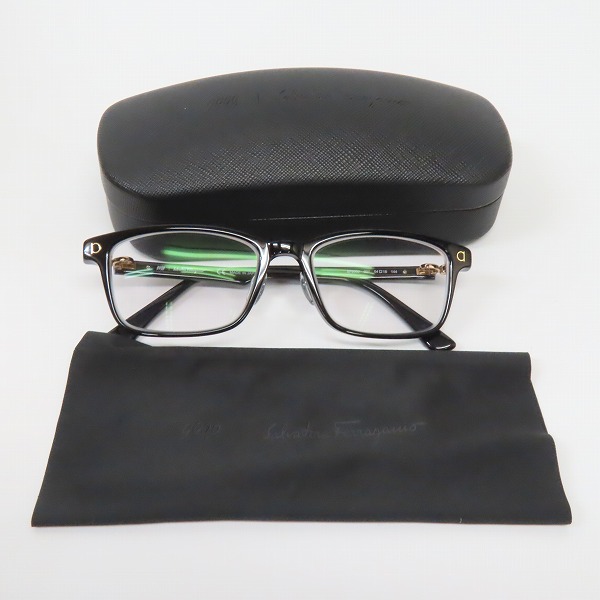 実際に弊社で買取させて頂いた999.9×Salvatore Ferragamo/フォーナインズ×サルヴァトーレフェラガモ 度入り眼鏡/メガネフレーム/アイウェア SF9002 001の画像 8枚目