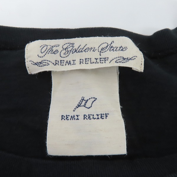 実際に弊社で買取させて頂いたREMI RELIEF×BRIEFING/レミレリーフ×ブリーフィング 胸ポケットロゴ 半袖Tシャツ/カットソー ブラック/XLの画像 2枚目