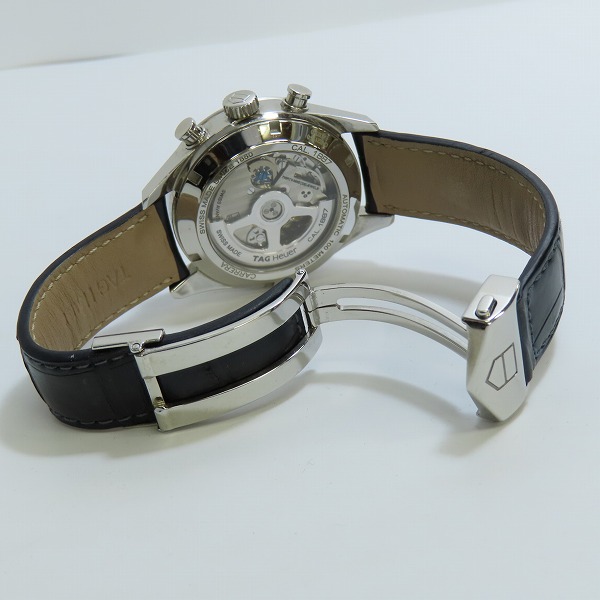 実際に弊社で買取させて頂いたTAG HEUER/タグホイヤー カレラ クロノグラフ 自動巻き 青文字盤 CAL.1887 CAR2115-0の画像 3枚目